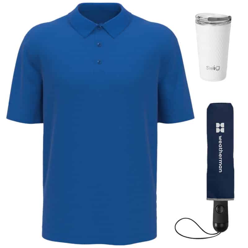 Callaway® Golf Polo Shirt & Weatherman® Umbrella Gift Set