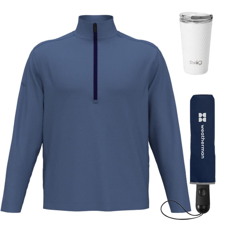 Callaway® Men's Golf Pullover & Weatherman® Umbrella Gift Set